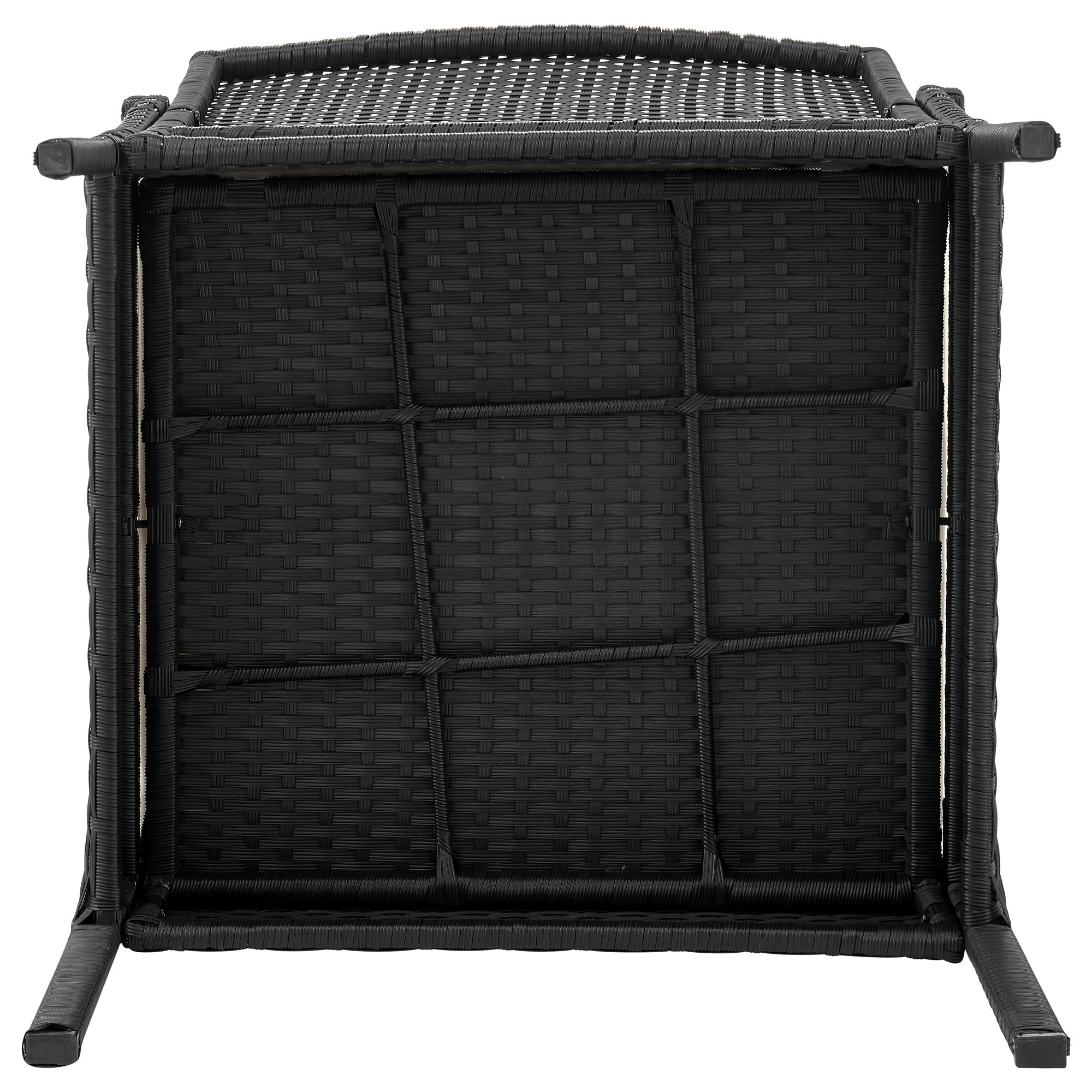 Manhattan Comfort Noli 4-Piece Outdoor Patio Furniture Set - Steel Rattan Conversation Set with 2 Armchairs, Loveseat & Tempered Glass Coffee Table | Waterproof Cushions | Grey | Perfect for Garden, Backyard, Poolside & Terrace Relaxation