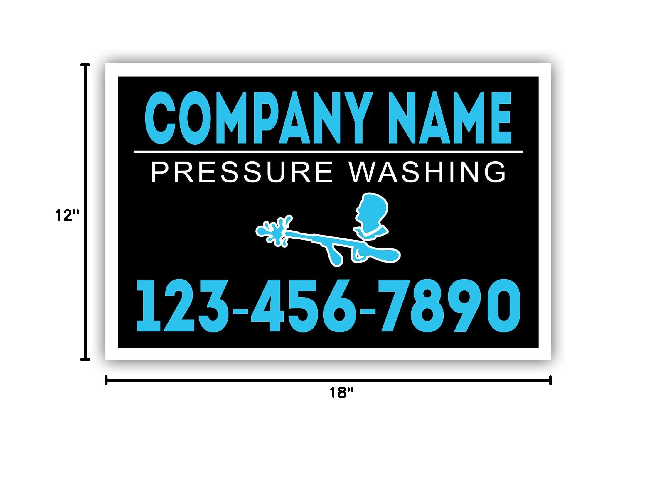 Custom Double-Sided Plastic Pressure Washing Signs 18x12