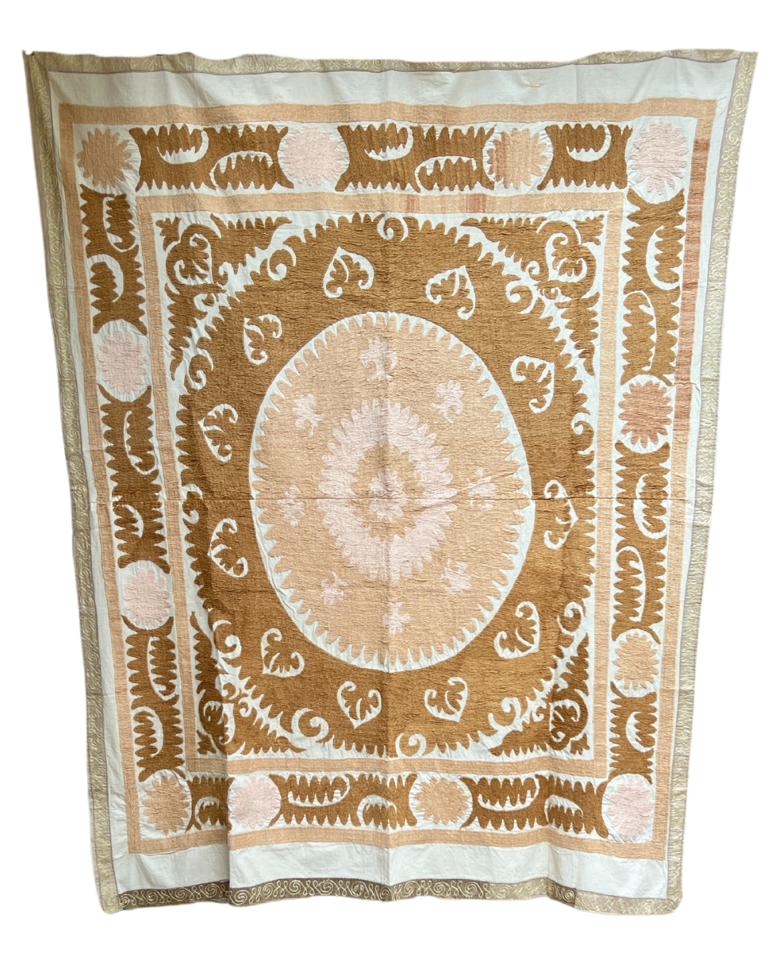 Medium Suzani 047 - Handmade Cotton Suzani Pillow Cover - Boho Home Decor for Living Room, Bedroom & Nursery