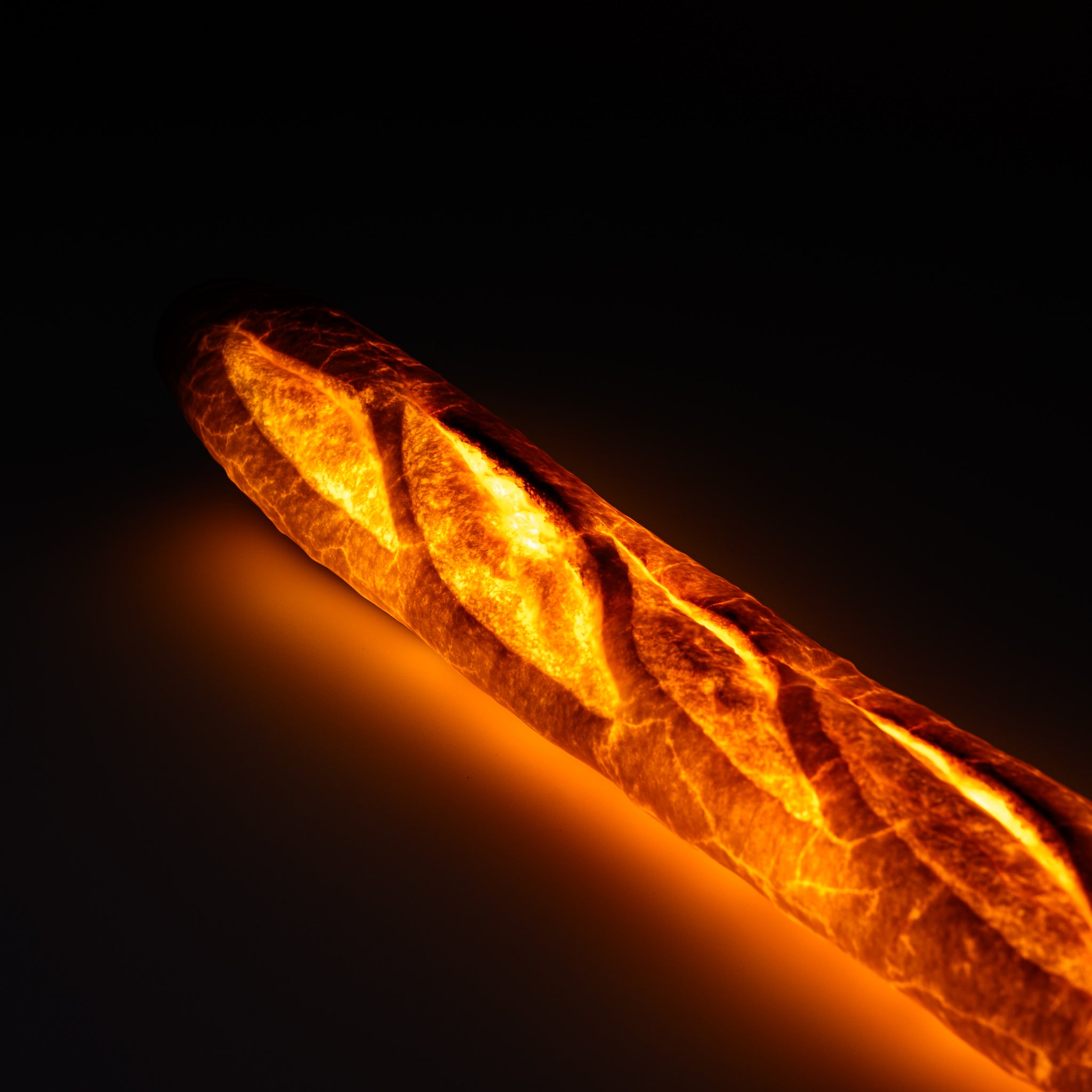 PAMPSHADE Real Bread Lamp - Baguette Style Art Light by Yukiko Morita | Unique Home Decor for Kitchen, Bakery & Cozy Living Spaces