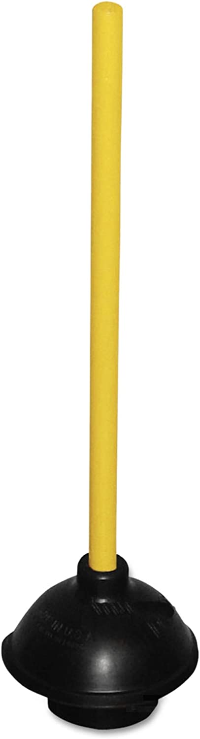 Heavy-Duty Toilet & Drain Plunger - Black - 1 Pack - Unclog Sinks, Showers & Toilets - Essential Bathroom & Kitchen Plumbing Tool