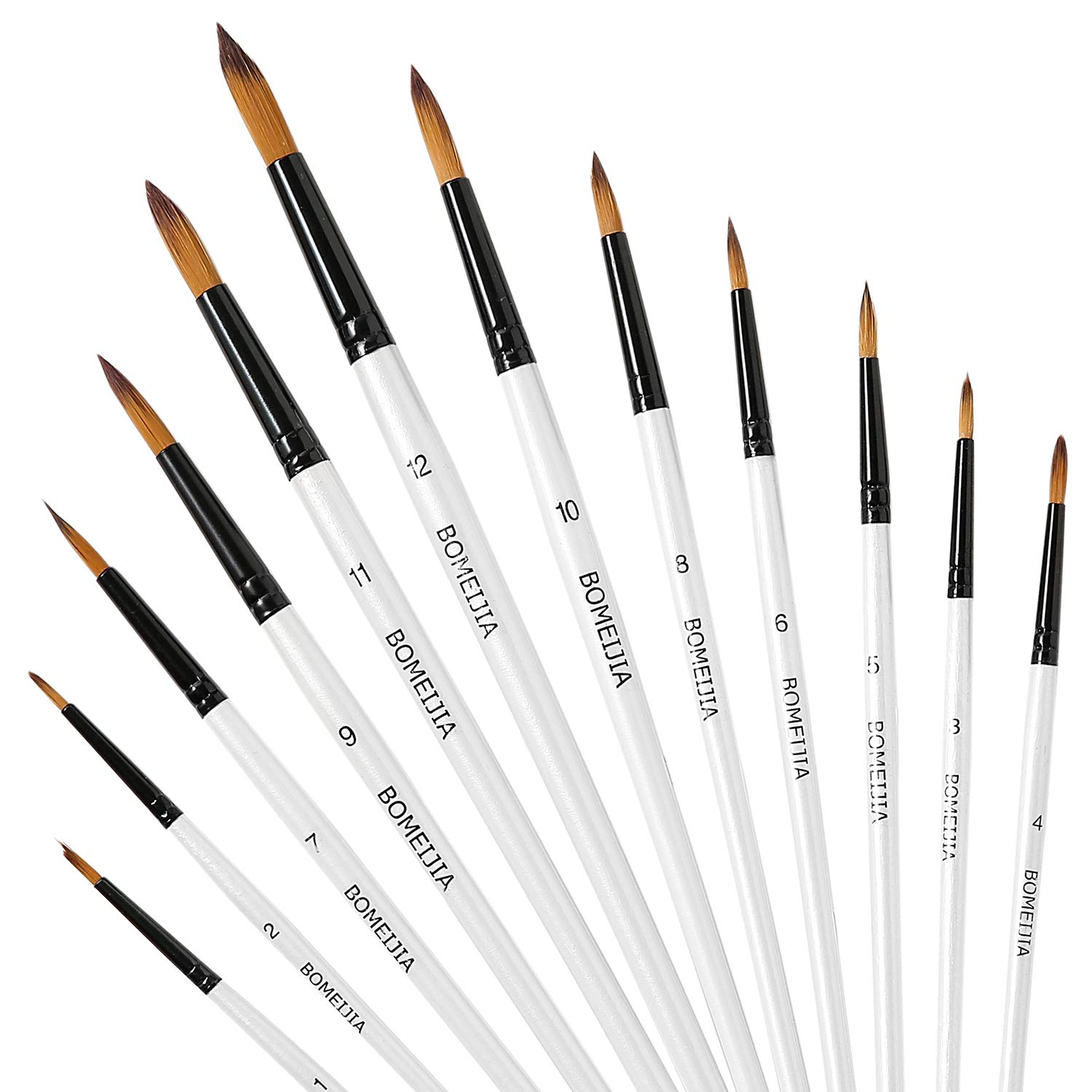 12 PCS Professional Nylon Paint Brushes Set for Acrylic, Watercolor & Oil Painting - Round Artist Brushes for Canvas, Face Body Art, Nail Design & Rock Painting | Perfect for Artists, DIY Crafts & Home Decor Projects