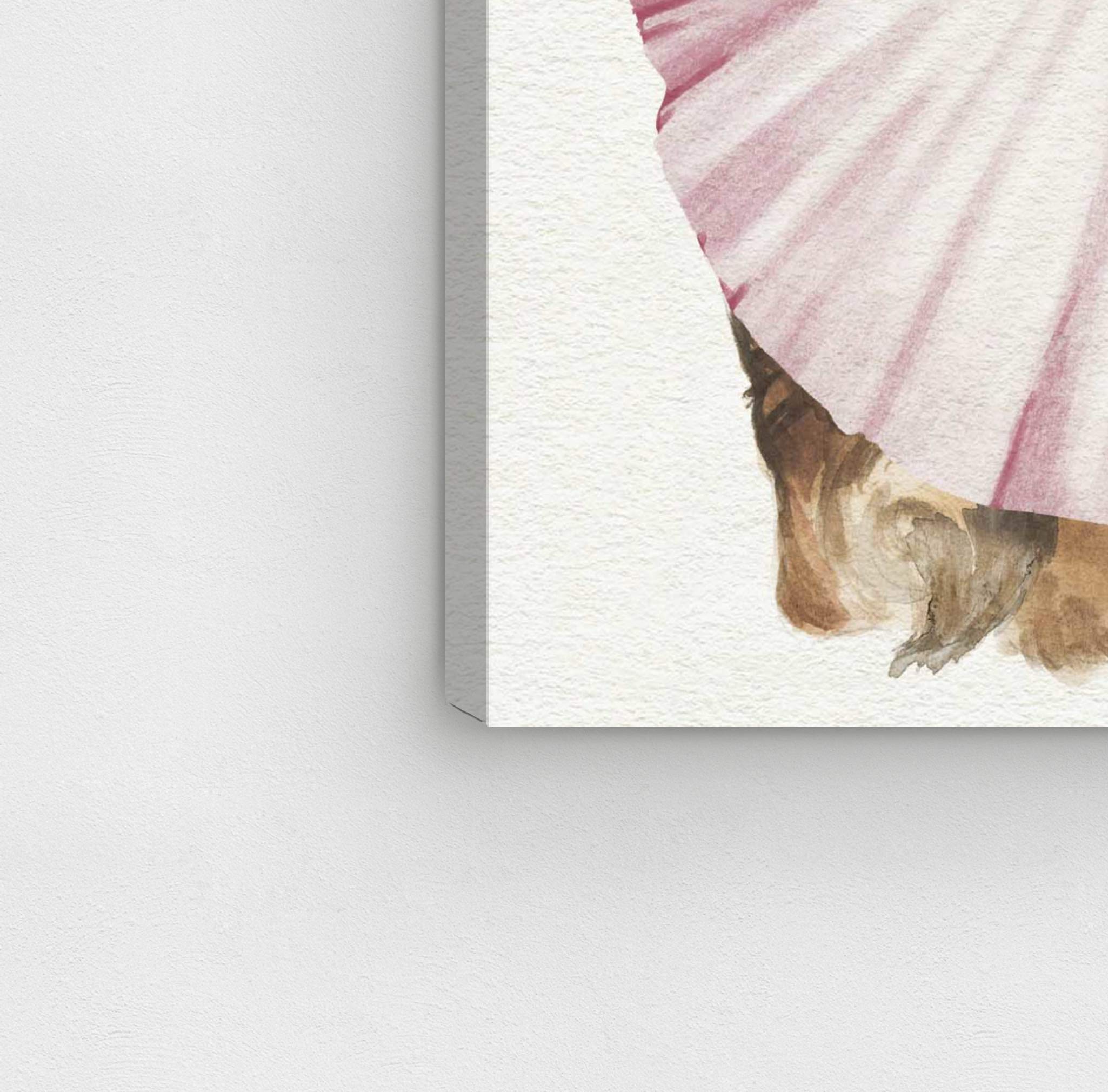 Oliver Gal Artist Co. 'Le Petit Frenchie' Animal Wall Art Canvas Print - 30x36 Inches Brown & Pink Modern Home Decor - Perfect for Living Room, Bedroom or Nursery Décor