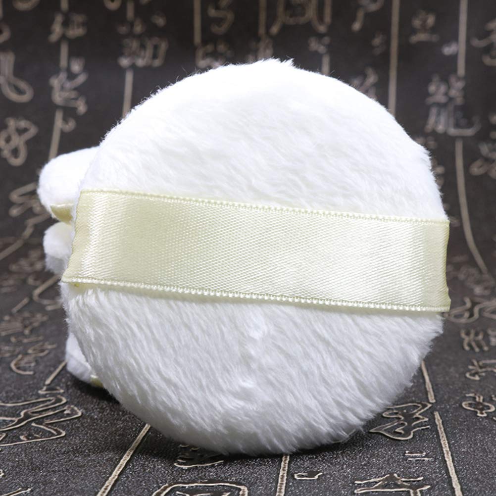 3 Pack Large Ultra Soft Powder Puffs - Fluffy Cosmetic Sponge for Foundation & Compact Powder - White Short Plush Makeup Puff for Women - Perfect for Liquid, Cream & Powder Application