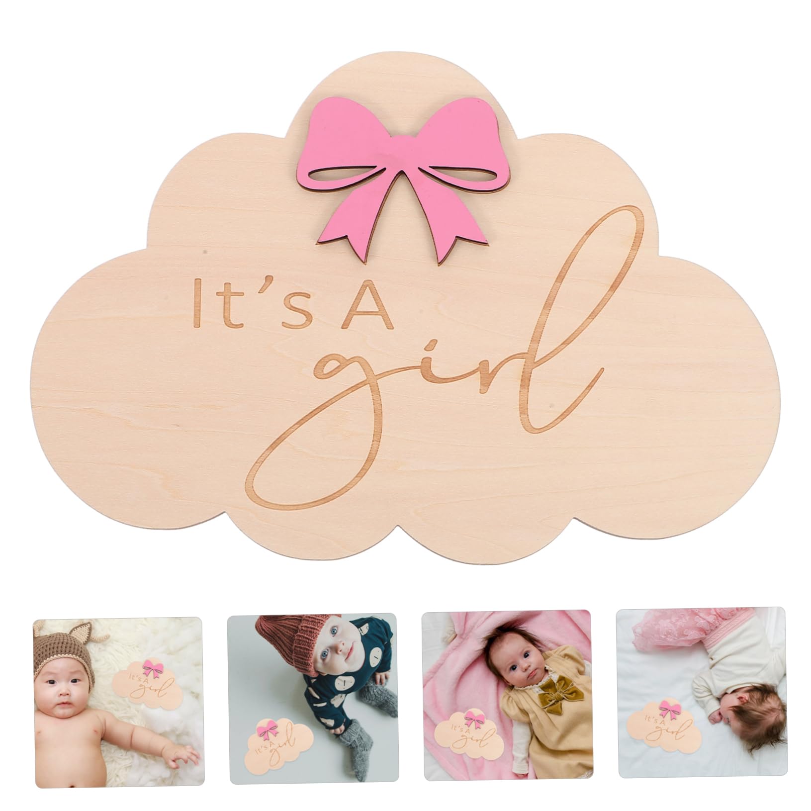 Cloud-Shaped Baby Name Sign - Nursery Milestone & Shower Decor for Newborns