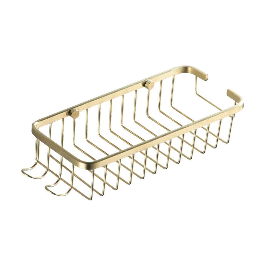 Stainless Steel Rectangle Bath & Kitchen Rack - Gold Bathroom Shelf Organizer (50cm) for Space Storage - Perfect for Shower, Vanity & Countertop Organization
