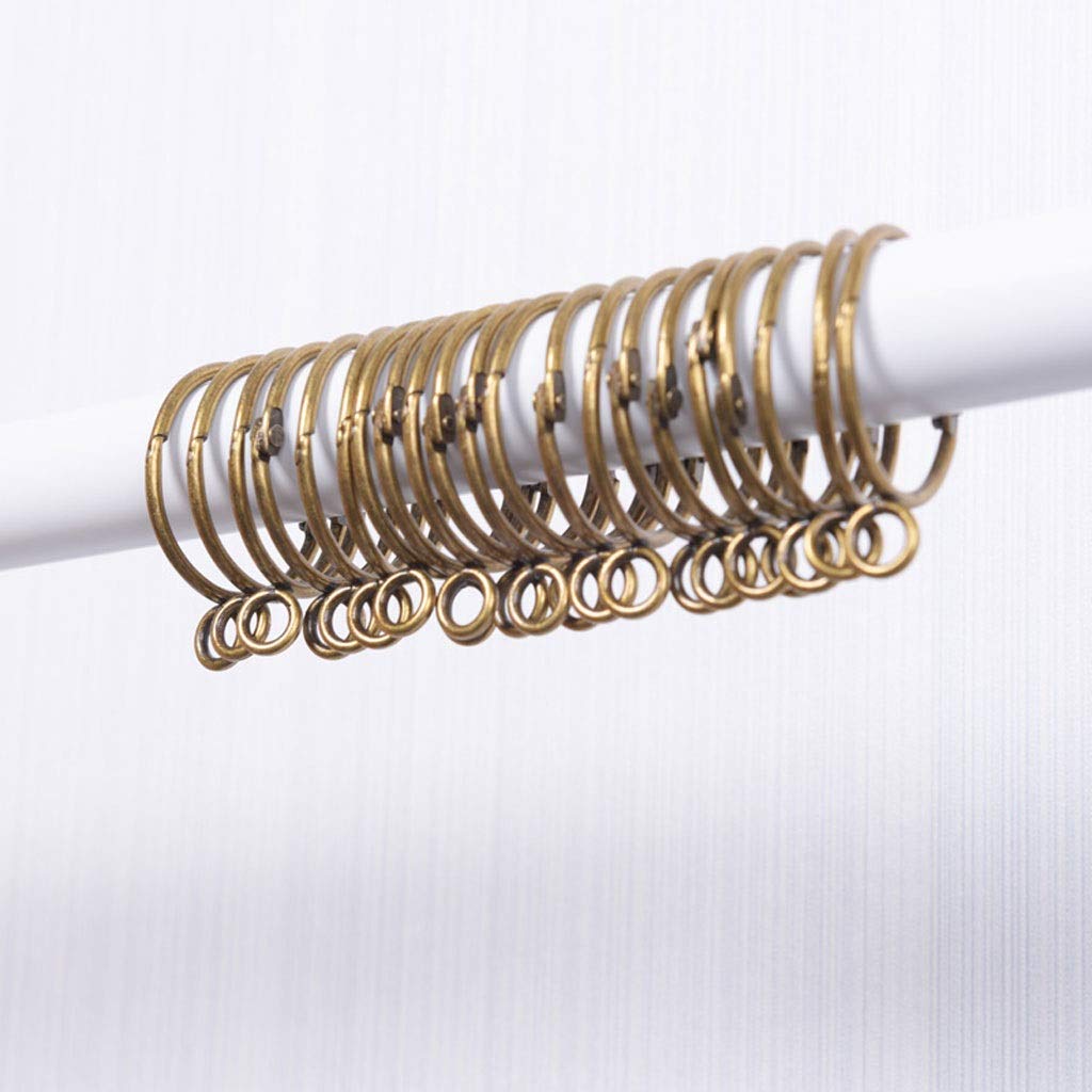 10 Pack Bronze Open Curtain Rings with Eyelet - 1.5 Inch Rust-Proof Brass Metal Drape Loops for Shower Curtains, Rods & Poles - Easy Open/Close Design (Set of 50) - Perfect for Bedroom, Living Room & Bathroom Window Treatments