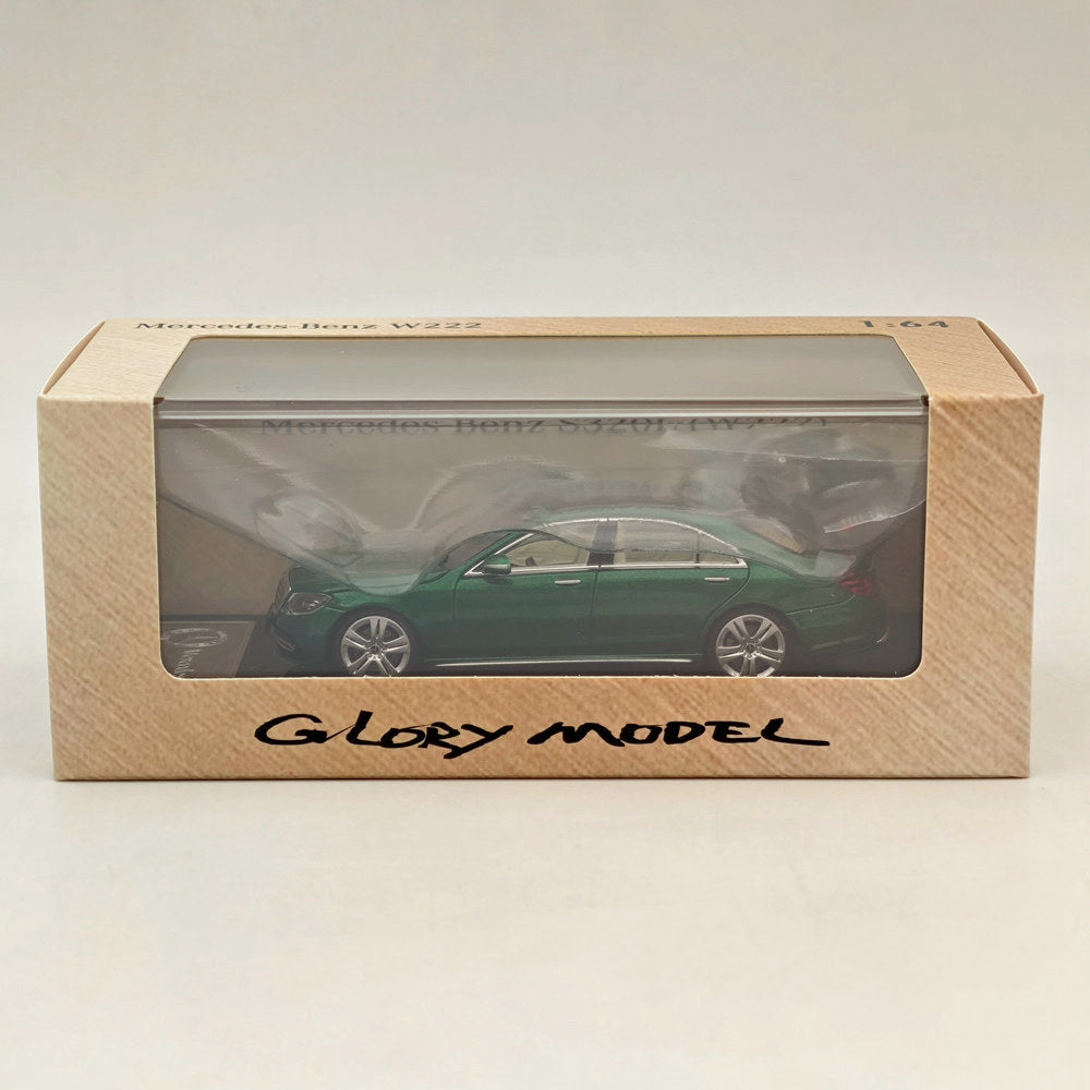 1/64 Mercedes Benz S320L W222 Sedan Sports Green Diecast Metal Car Model - Collectible Toy Car for Adults & Kids - Perfect for Display, Gifts, and Car Enthusiast Collections