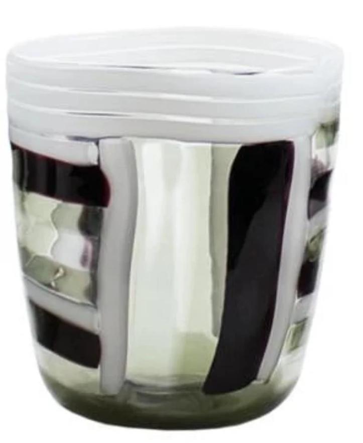 Stylish Black and White Striped Drinking Glasses Set of 6 - Perfect for Cocktail Parties, Home Bar Decor, and Modern Kitchen Essentials