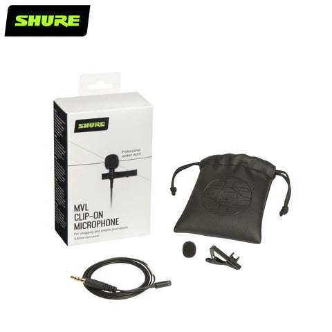 Shure MVL Omnidirectional Condenser Lavalier Microphone with 3.5mm Jack - Perfect for Podcasting, Interviews, YouTube Videos & Live Streaming