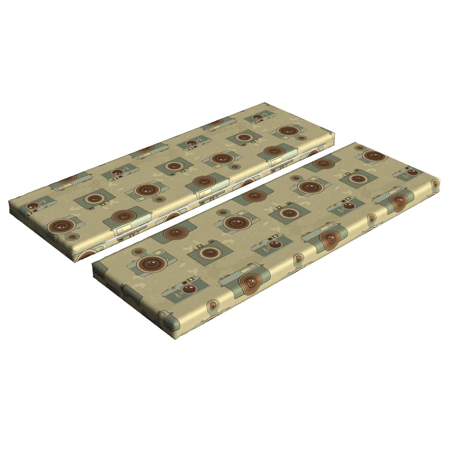 Ambesonne Vintage Camera Bench Cushion Set of 2 - 45