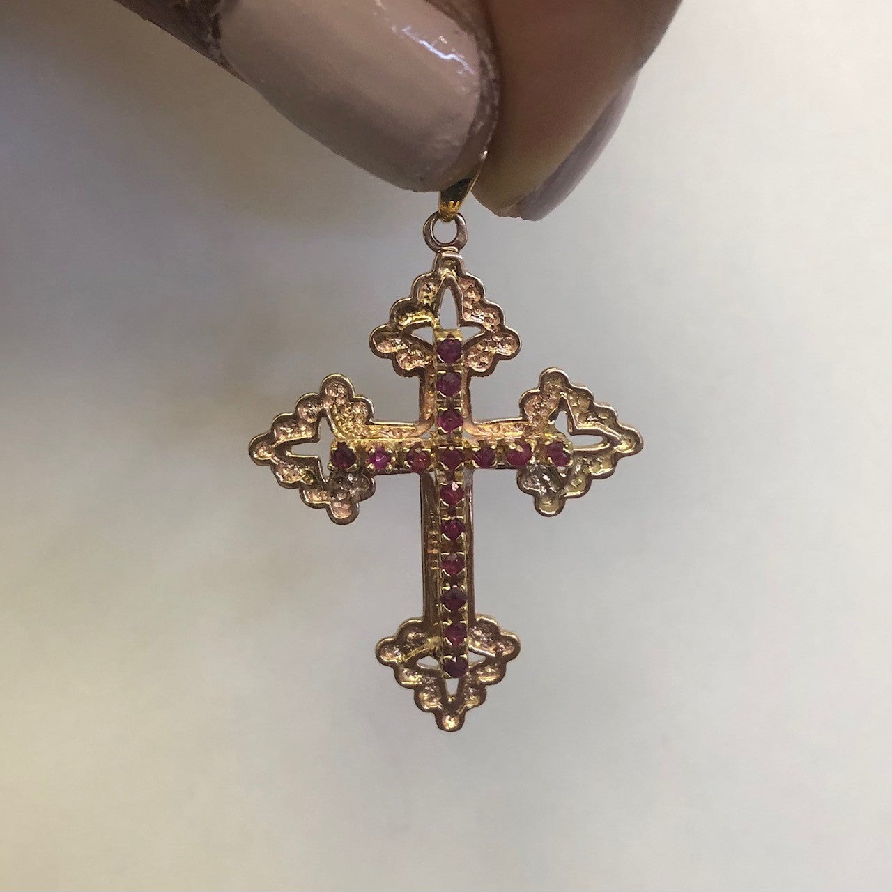 Ruby Cross Pendant Necklace - 0.33 Carat TW Genuine Gemstone Jewelry for Women - Perfect for Christmas Gifts, Baptism, First Communion & Everyday Elegance