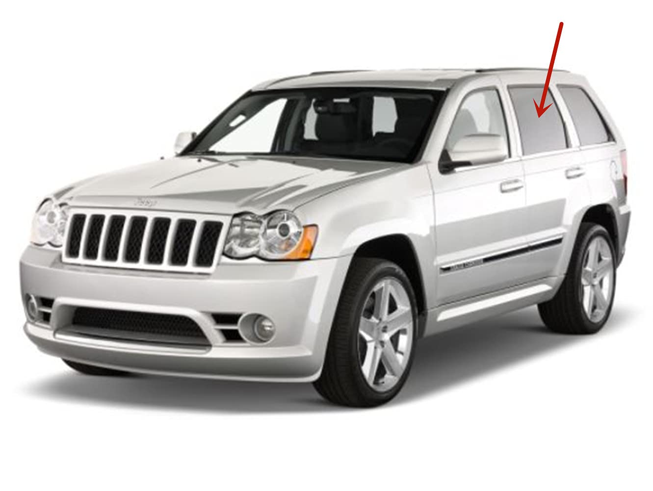 Replacement Left Side Rear Door Window Glass for 2005-2010 Jeep Grand Cherokee - Perfect for Auto Glass Repair & Off-Road Vehicle Maintenance