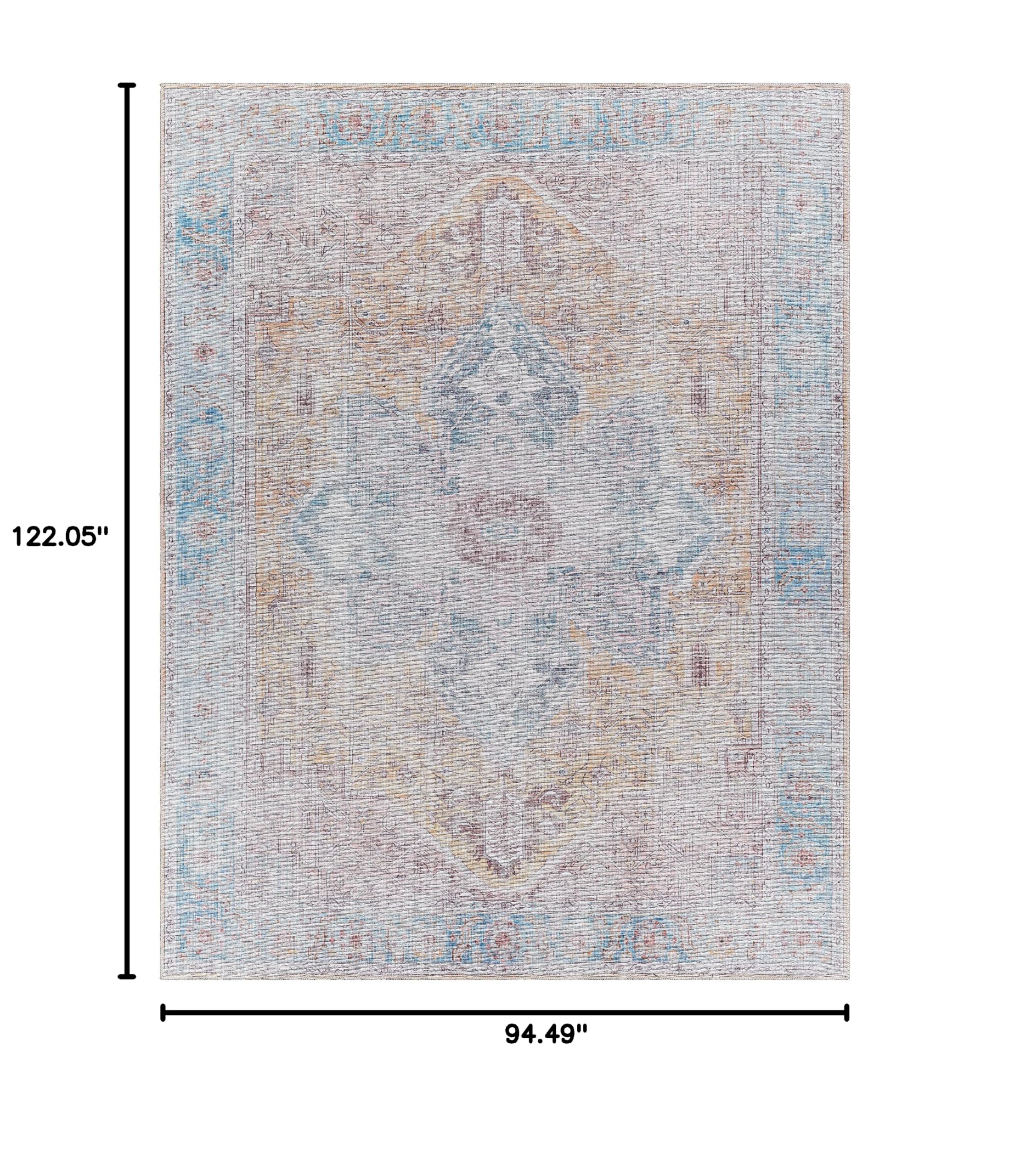 Hauteloom Tabina Machine Washable Area Rug - Gray & Purple - 7'10
