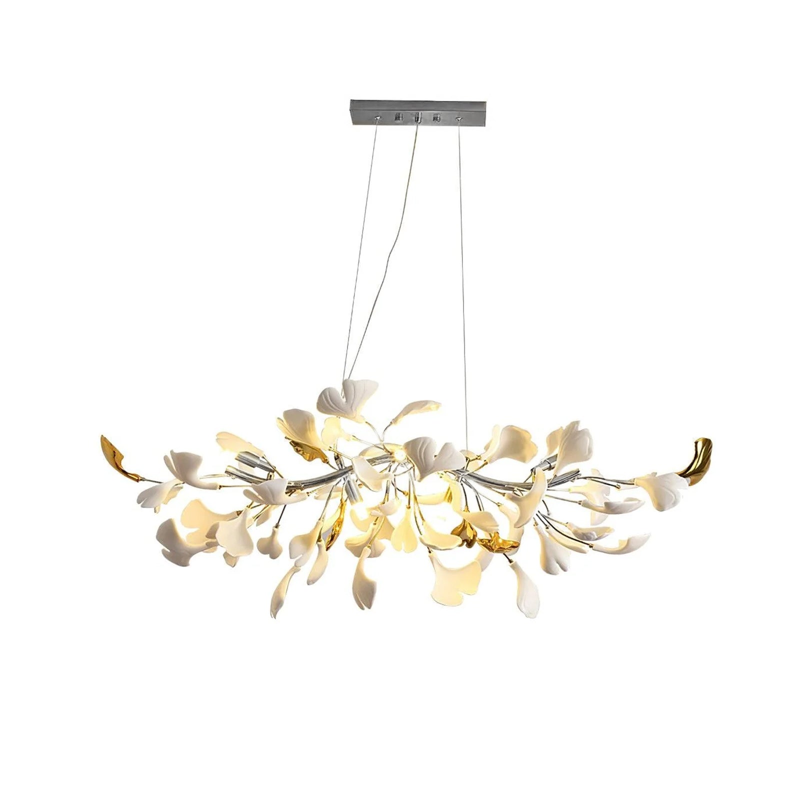 Elegant Ginkgo Leaf Chandelier - Modern Crystal Ceiling Light Fixture for Dining Room, Bedroom & Living Room Decor - Perfect for Home, Hotel and Wedding Venue Lighting
