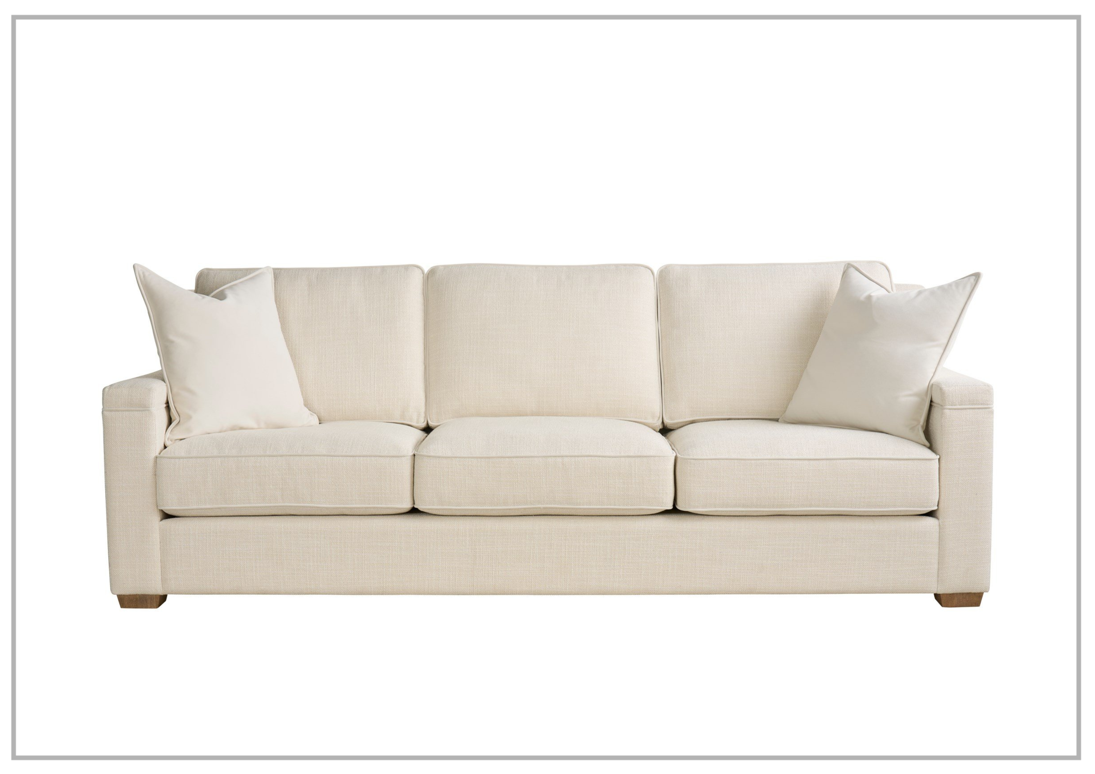 Universal Leah 3-Seater Asbury Sofa - Oatmeal Fabric Upholstered Living Room Couch in White | Perfect for Modern Apartments, Cozy Living Spaces & Home Theater Seating