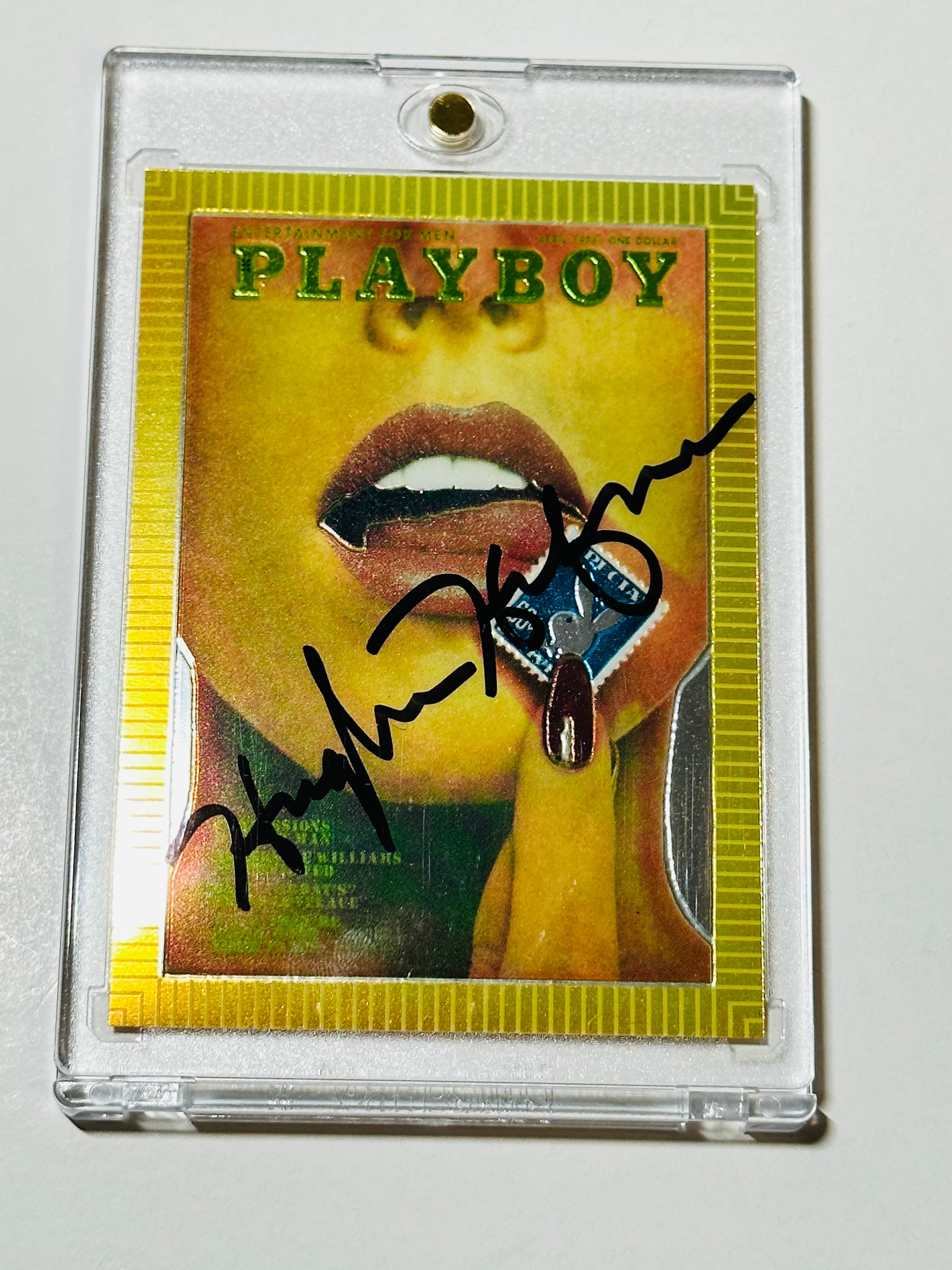 Playboy Hugh Hefner Rare Autographed Foil Trading Card with COA - Perfect for Collectors, Memorabilia Displays & Gift Giving