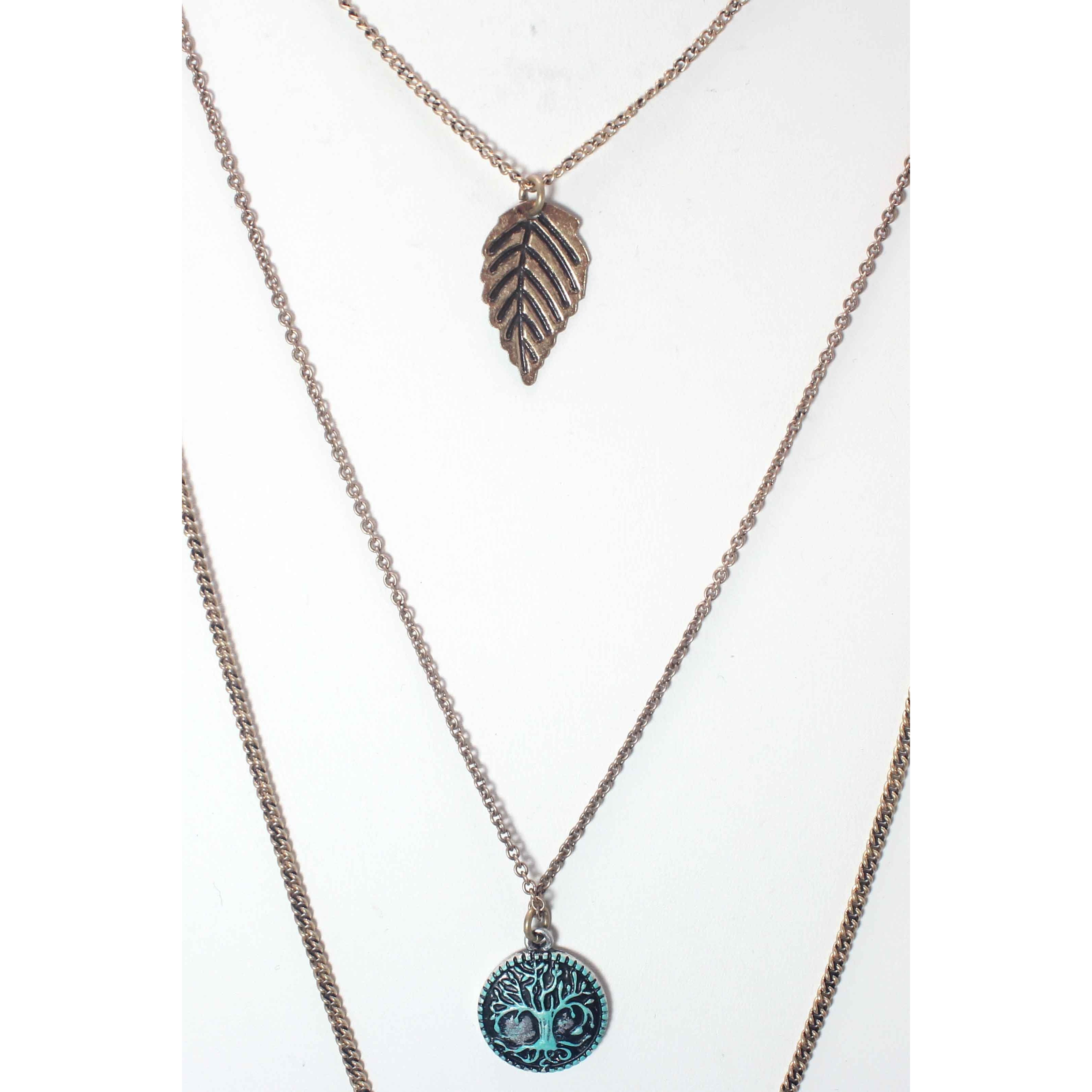 Layered Nature Necklace Set for Women - Boho Chic Jewelry, Handmade Leaf Pendant Necklaces, Perfect for Everyday Wear & Gift Giving - Ideal for Casual Outfits, Beach Vacations, and Boho Fashion Styles