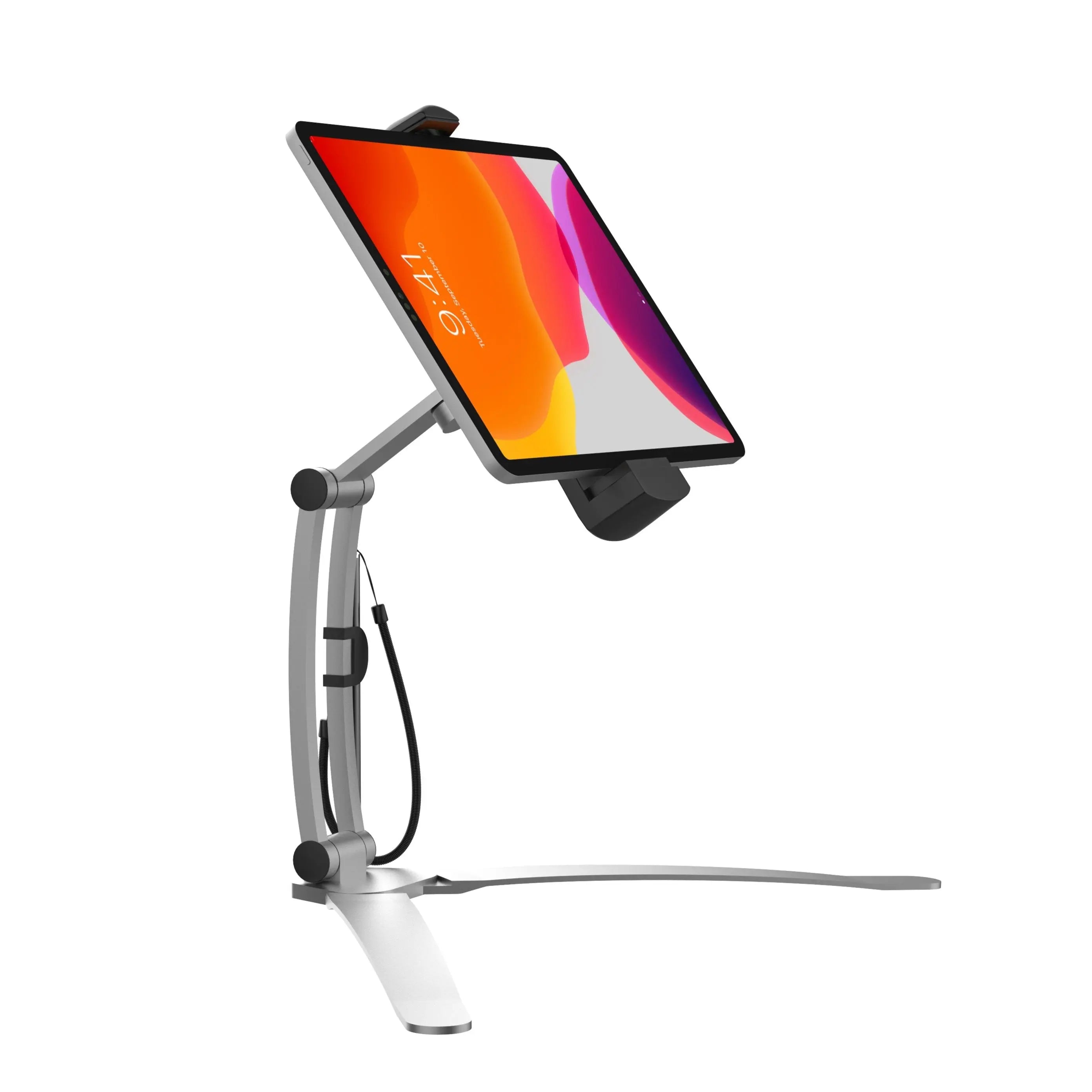 2 in 1 Kitchen Mount Stand - Adjustable Tablet Holder & Phone Stand for Cooking, Recipes & Video Watching - Perfect for Kitchen Counter, Dining Table & Office Desk