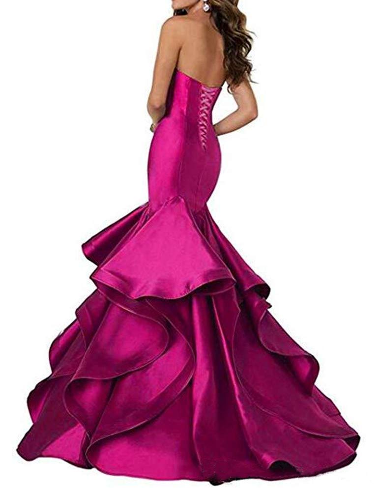Elegant Purple Red Mermaid Prom Dress for Women - Sweetheart Neckline Satin Long Formal Evening Gown for Homecoming, Ball, Party & Special Occasions