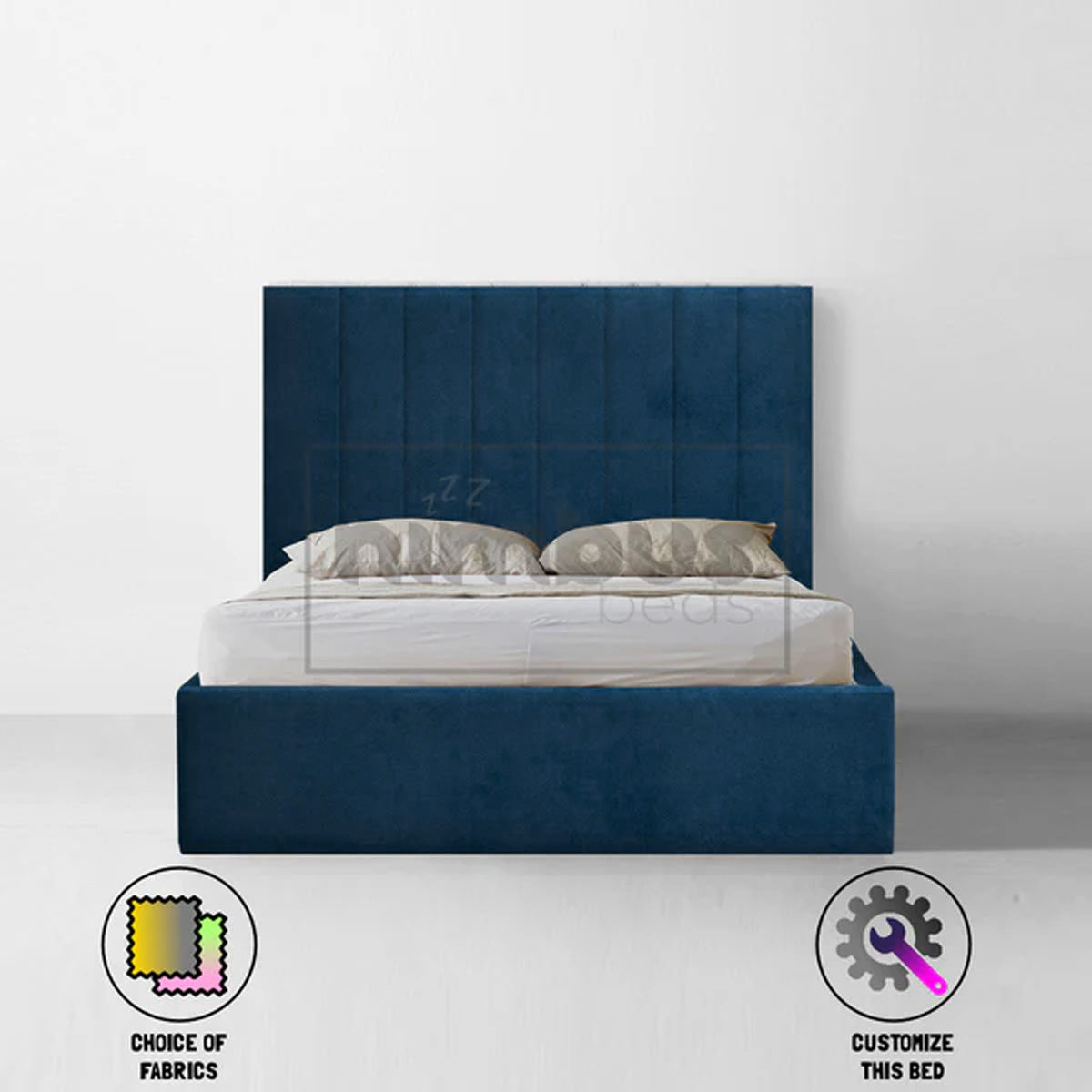 Vertical Panel Bed Frame - Modern Queen Size Bed with Sturdy Metal Frame & Easy Assembly - Perfect for Small Spaces, Apartments & Guest Rooms