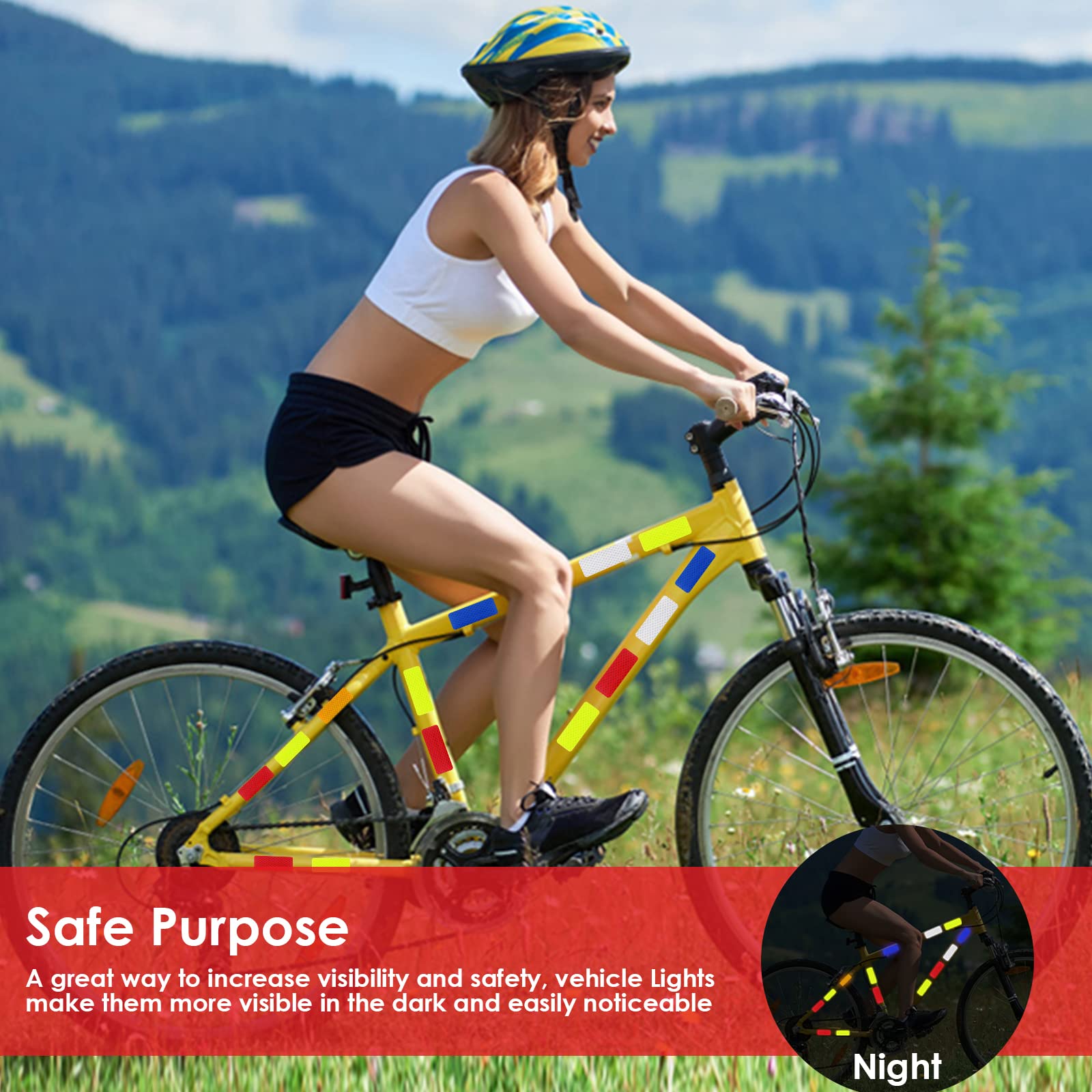 30 Pack Waterproof Safety Reflective Stickers for Cars, Bikes & Motorcycles - 1.18