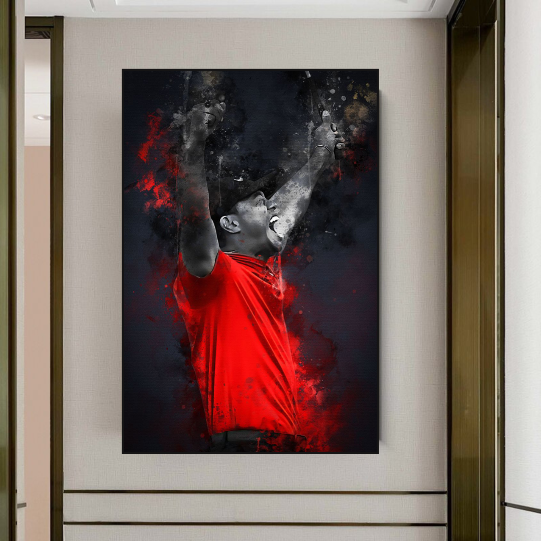 Tiger Woods Canvas Wall Art - Premium Golf Decor for Home & Office - Inspiring Sports Memorabilia for Fans & Collectors