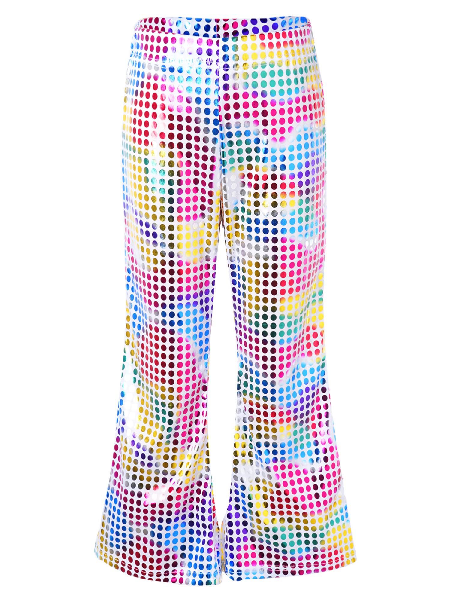 CHICTRY Girls' Shiny Sequin Dance Pants - Wide Leg Bell Bottom Trousers for Jazz, Disco & Performance | Perfect for Dance Classes, Stage Shows & Costume Parties