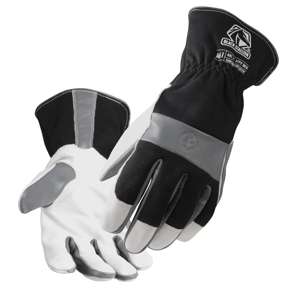 Black Stallion ARC Rated Cowhide & FR Cotton Utility Gloves - Heavy Duty Work Gloves for Electrical, Construction & Welding - ANSI A61 Safety Certified (Perfect for Electricians, Linemen & Industrial Workers)