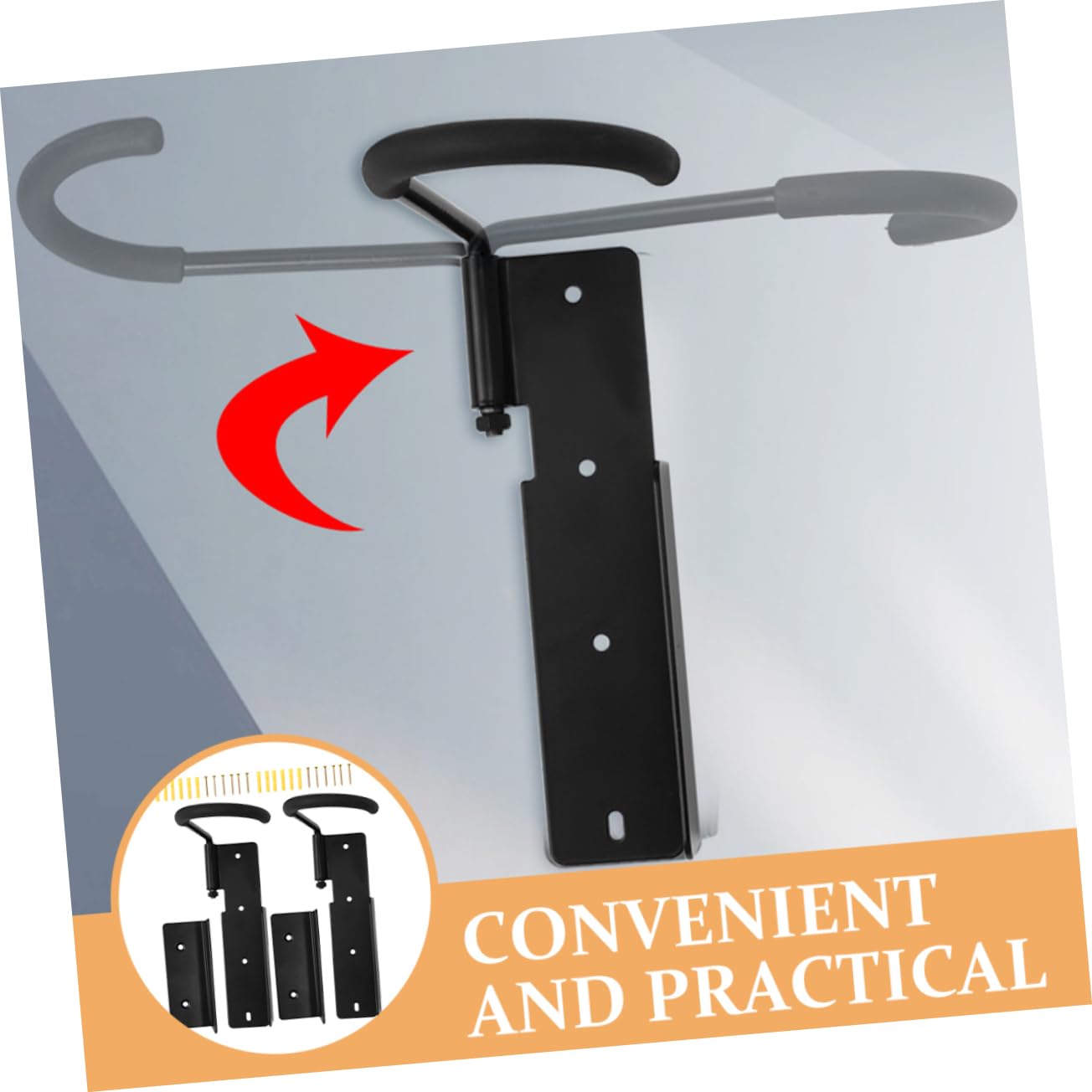 2-Pack Angoily Bike Hanger Hooks - Heavy Duty Plastic Bicycle Storage Rack for Garage, Wall Mounted Cycling Gear Organizer - Perfect for Bike Accessories, Helmets & Jackets Storage