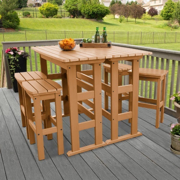 Lehigh 6-Piece Bar Height Balcony Patio Set - Outdoor Dining & Entertaining Furniture for Small Spaces
