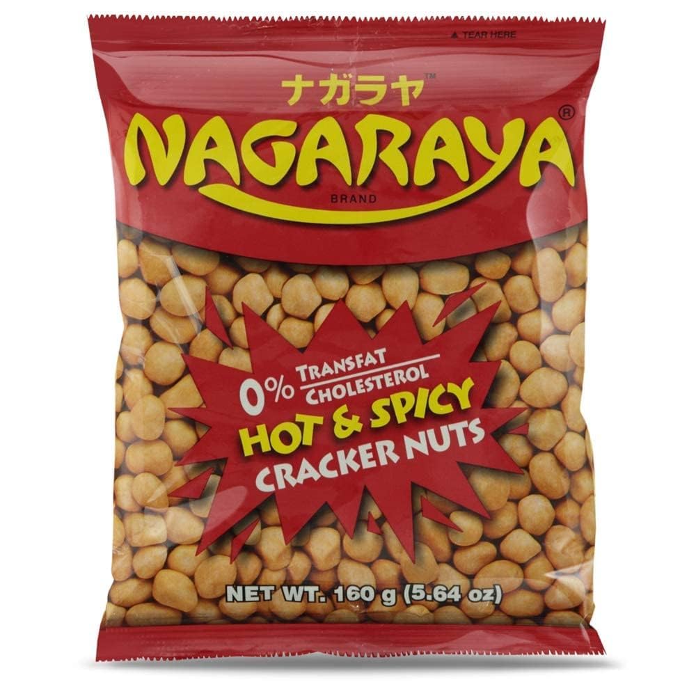Nagaraya Spicy Cracker Nuts - 5.64oz (Pack of 8) | Crunchy Hot Snacks for Parties, Office & Road Trips | Filipino Style Spicy Peanuts