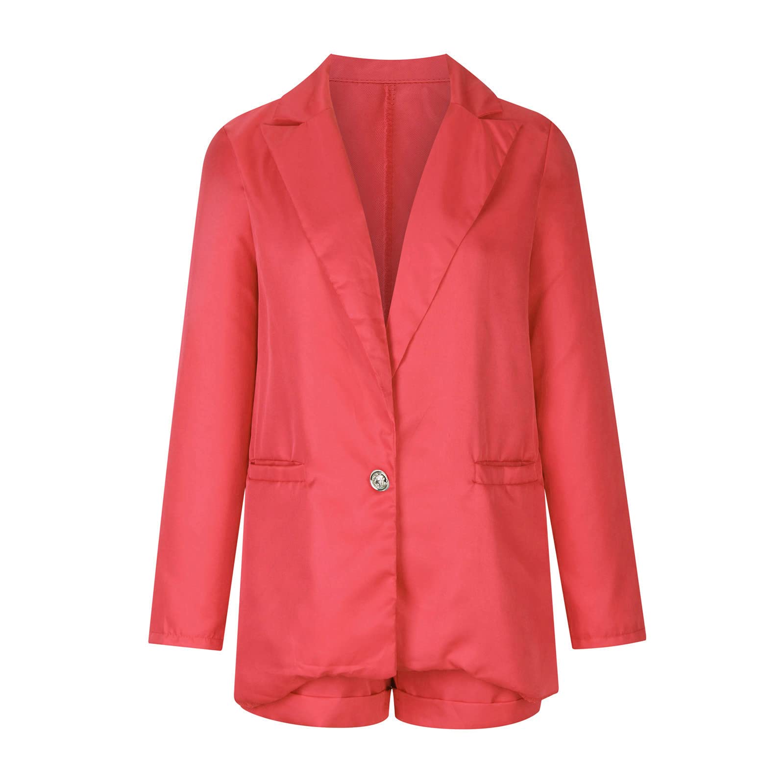 Women's Two Piece Summer Outfits - Comfy Lounge Blazer Jacket & High Waist Shorts Business Matching Set | Office Wear, Casual Date, Vacation Outfit