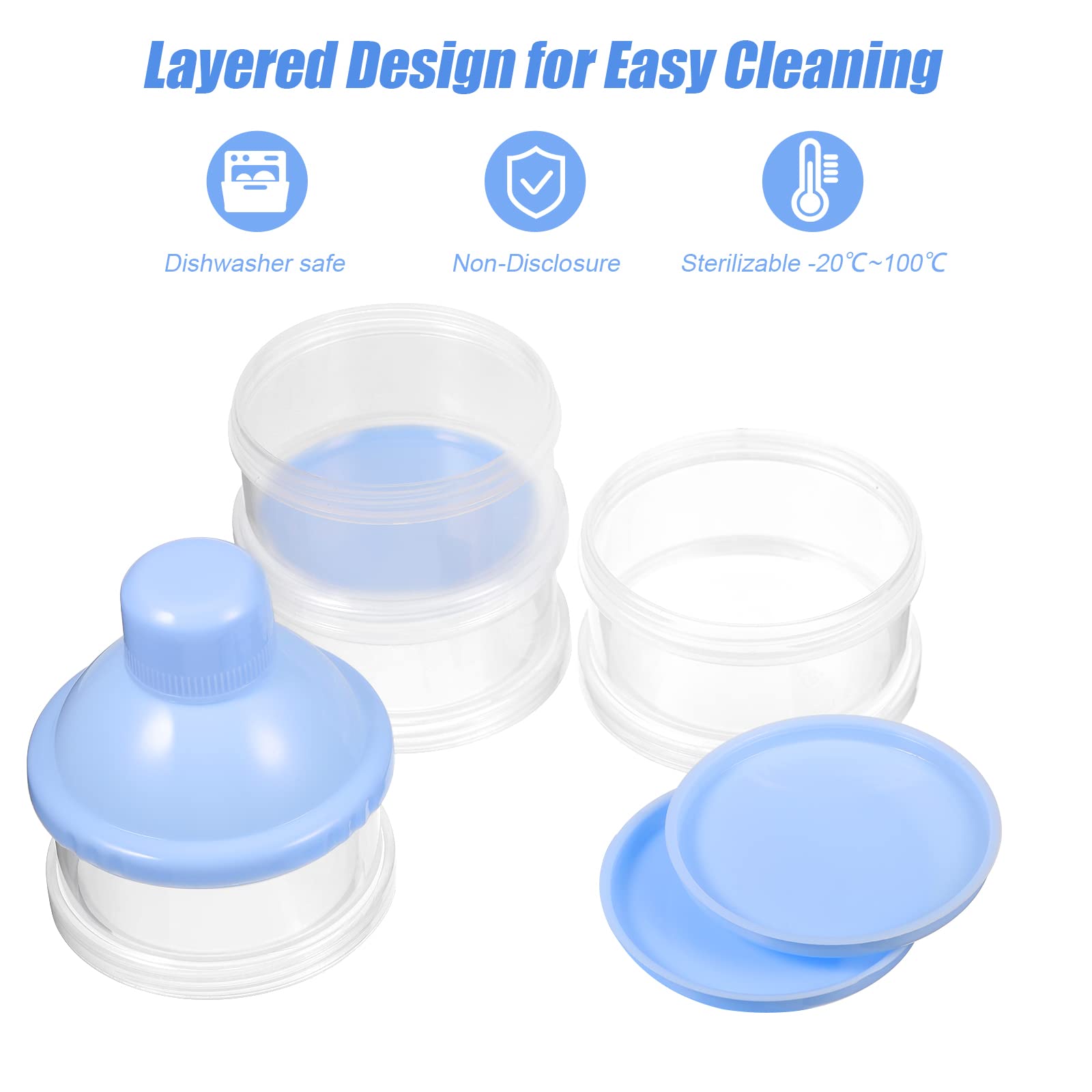 Premium BPA-Free Milk Powder Dispenser Container - Portable Formula Powder Storage Box for Baby Food, Travel & Outdoor Activities - Ideal for Camping, Hiking & On-the-Go Parenting (Blue)