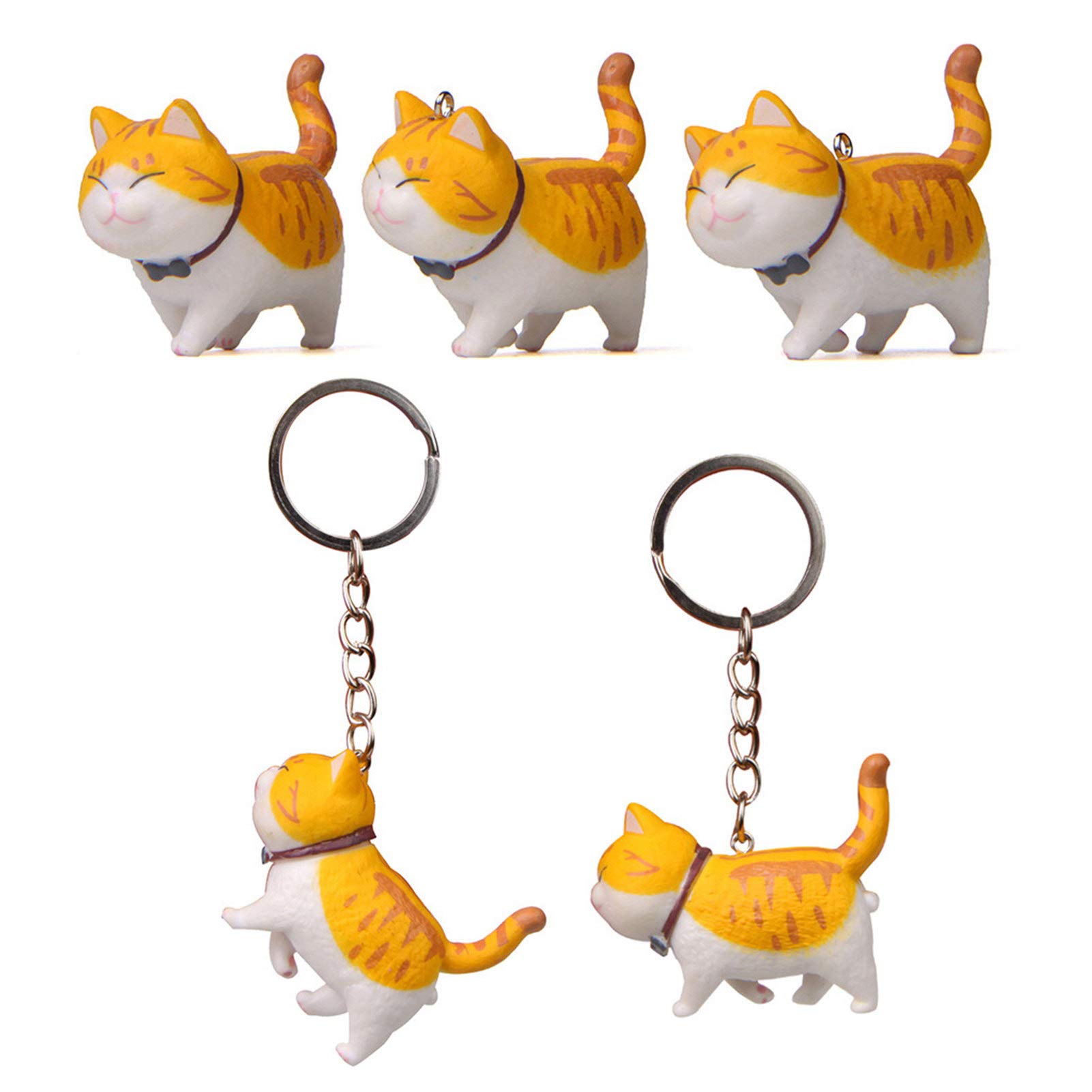 Adorable Mini Cartoon Chubby Cat Keychain - Cute Hanging Toy Key Ring for Women & Men | Car Keys, Bag Pendant, Gift Accessories | Perfect for Everyday Use, Gifts & Home Decor