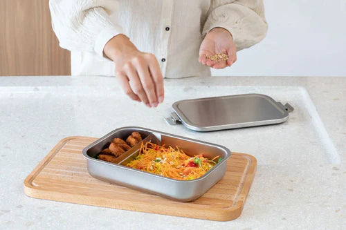 Large Matt Steel Make & Take Lunch Box - Perfect for School, Work & Picnics