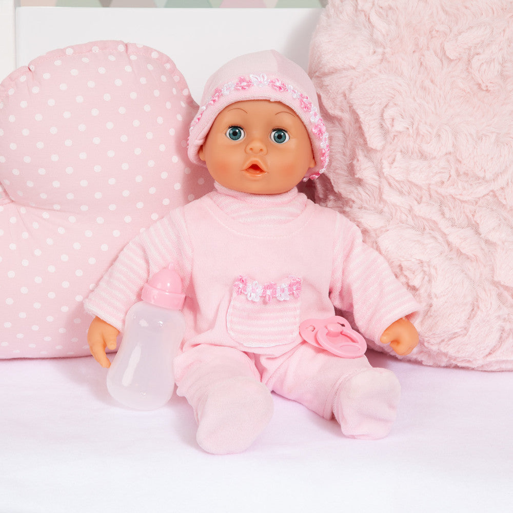 Bayer Design 15 Interactive First Words Baby Doll - Soft Pink Plush Toy for Toddlers | Early Learning & Pretend Play | Perfect Gift for 1-3 Year Old Girls