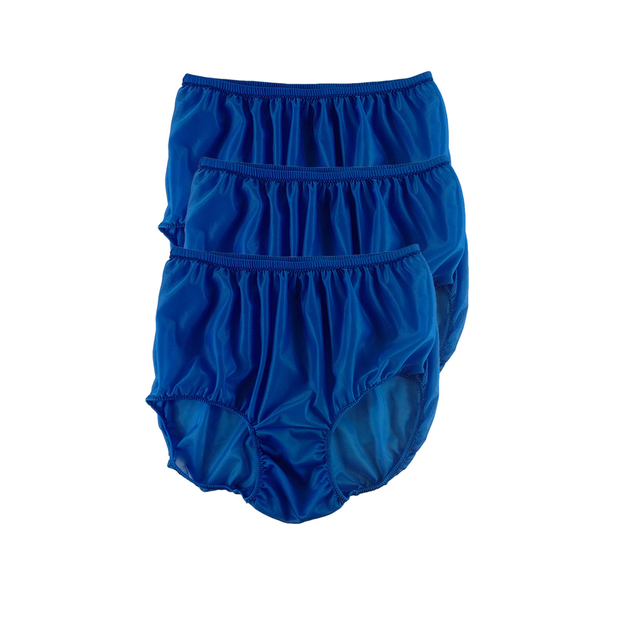 B9 Royal Blue Women's Plus Size Briefs - 3 Pack High Waist Silky Nylon Panties for Comfort & Support | Perfect for Everyday Wear, Workout & Sleep
