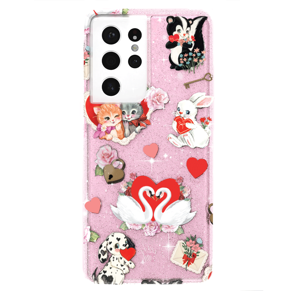 Samsung Galaxy Phone Case with Love Letter Glitter Design - Perfect for Valentine's Day Gifts & Everyday Stylish Protection