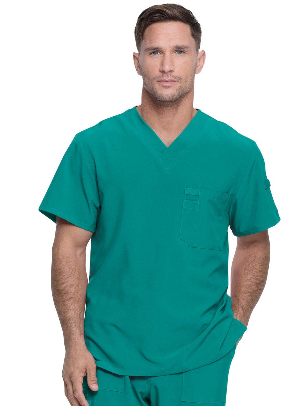 Dickies EDS Essentials Men's Scrubs Top - Tuckable V-Neck Work Shirt DK635 | Comfortable Medical Uniform for Nurses, Doctors & Healthcare Professionals