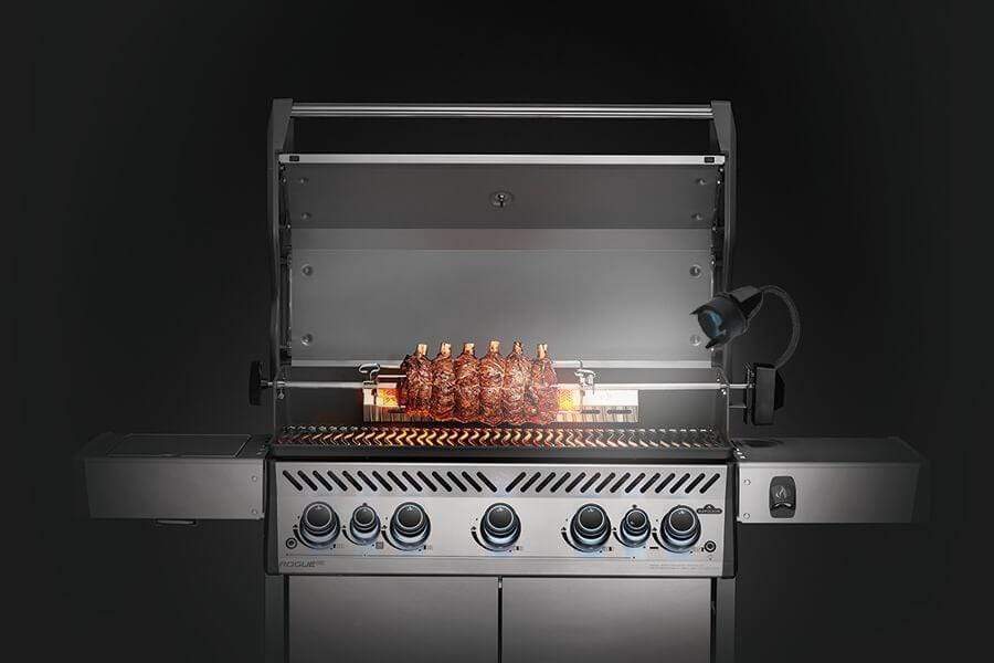 Napoleon 69100 Heavy Duty Rotisserie Kit with Motor & Light - Perfect for Grilling, BBQ, and Outdoor Cooking