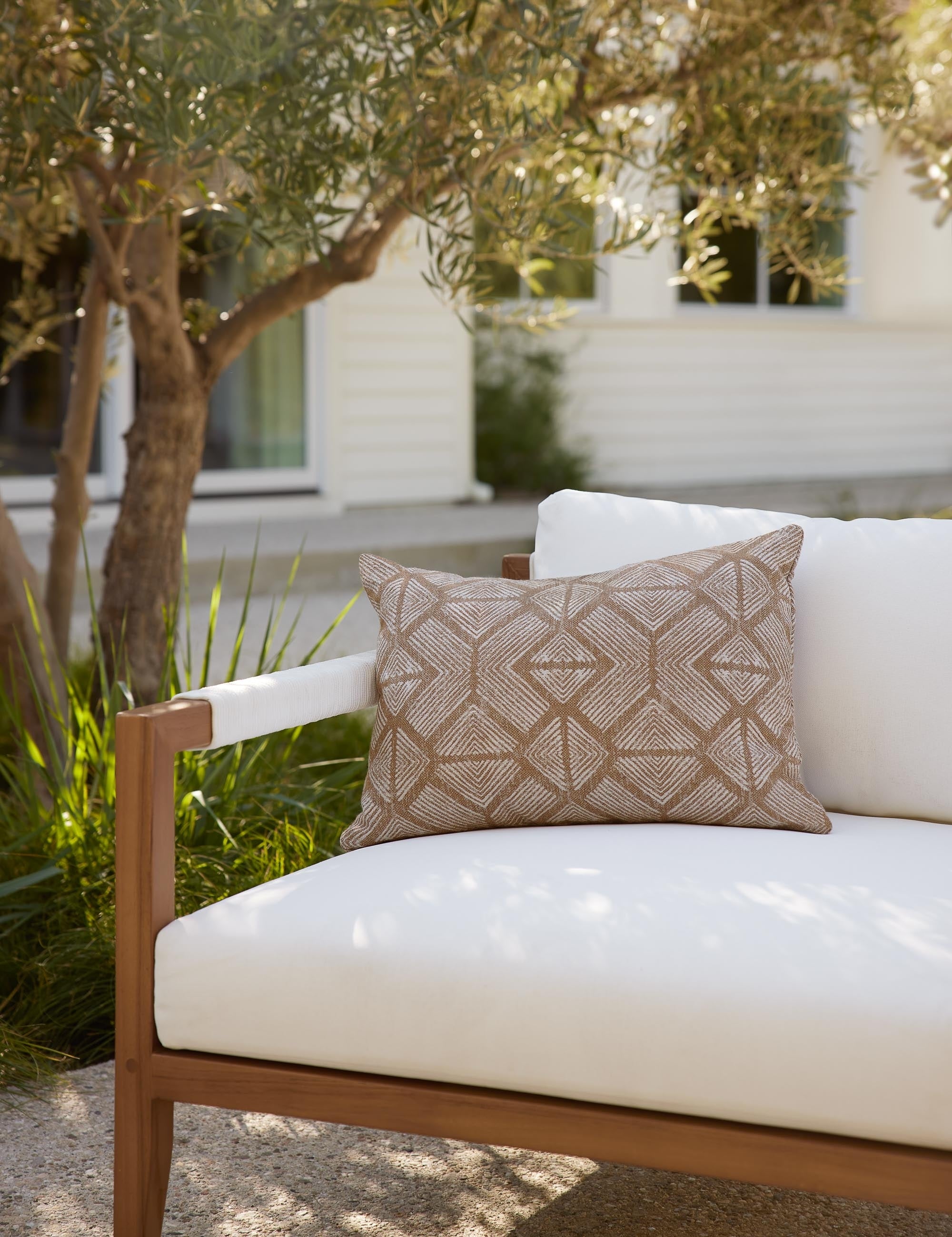 Sunbrella Bali Indoor/Outdoor Lumbar Pillow - Water-Resistant & Fade-Proof Cushion for Patio, Sofa & Bed - Perfect for Lulu and Georgia Home Decor