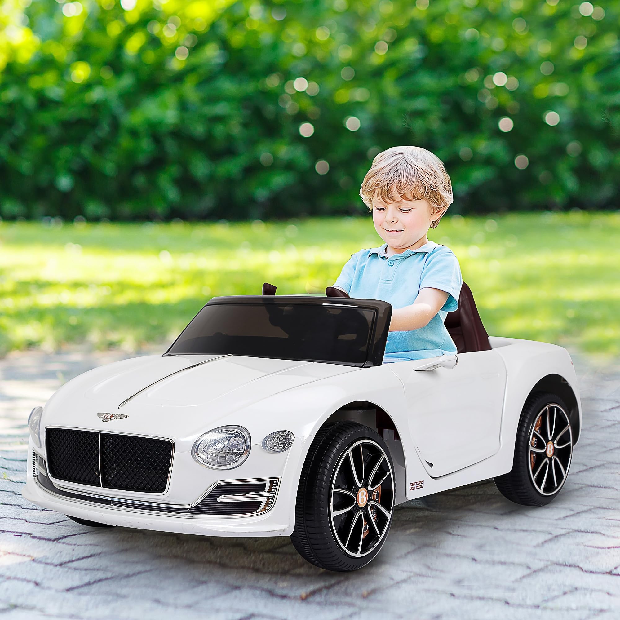 Bentley EXP12 Kids Electric Ride-On Car with Parent Remote Control - 12V Battery Powered, Butterfly Doors, MP3 Player, LED Lights & Realistic Sounds - Perfect for Birthday Gifts & Outdoor Play (White)