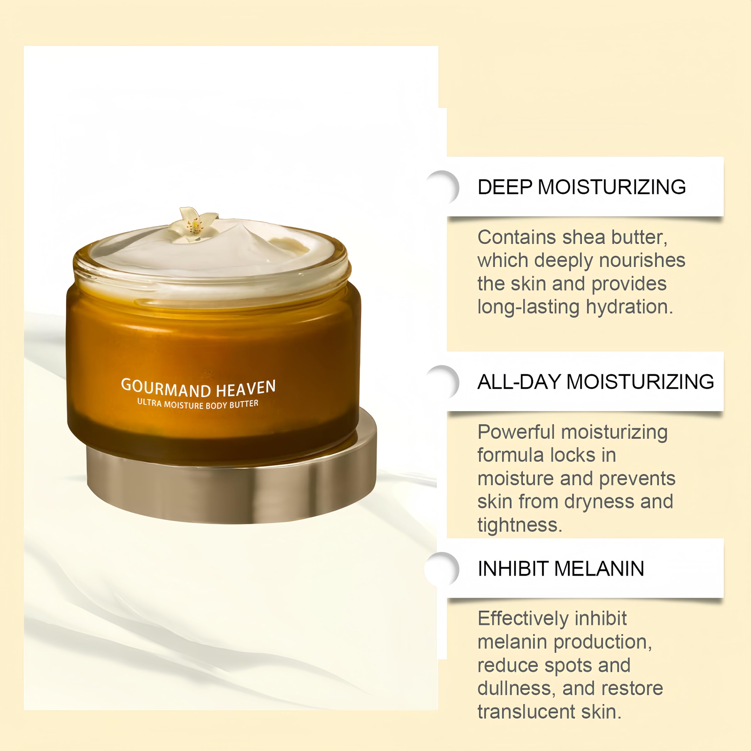 Orena Gourmand Heaven Body Butter & Scented Body Oil Set - Ultra Hydrating Moisturizer for Dry Skin - Perfect for Spa Nights & Self-Care Rituals