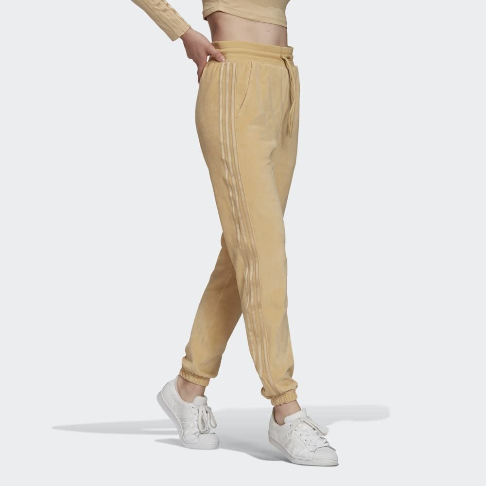 adidas Originals Slim Jogger Pants for Men - Hazy Beige Satin Casual Joggers H18821 | Comfortable Athletic Lounge Pants for Running, Gym & Everyday Wear