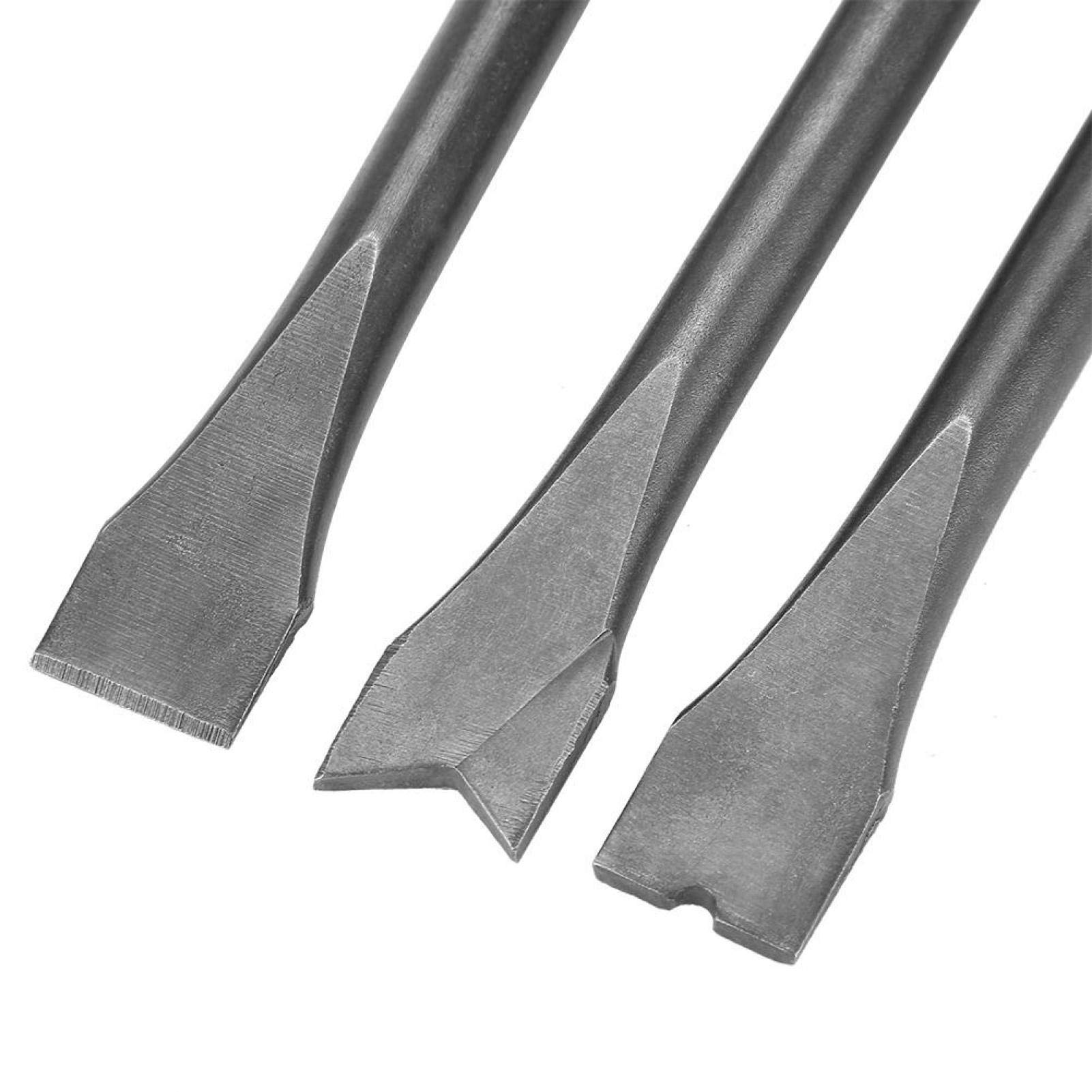Cigemay 3-Piece Air Hammer Chisel Set - Extra Long Round Shank Pneumatic Hammer Bits for Metalworking, Auto Repair & Demolition | Heavy Duty Air Hammer Accessories for Professional Mechanics & DIY Projects