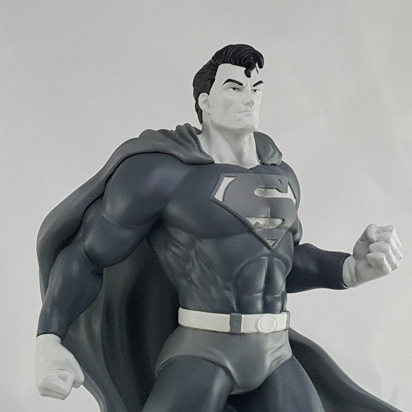 DC Comics Superman Black and White Statue - Exclusive Collectible Figurine for Superhero Fans | Home Decor, Office Display & Comic Book Collection