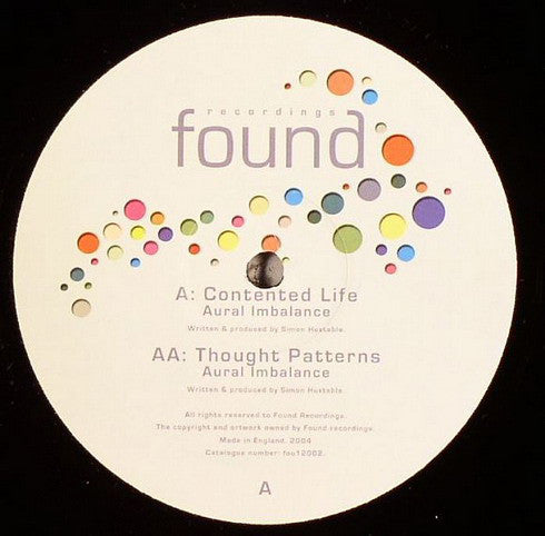 Aural Imbalance – Contented Life / Thought Patterns Vinyl Record (FOU12002) – Found Recordings | Perfect for Relaxation, Meditation & Home Listening