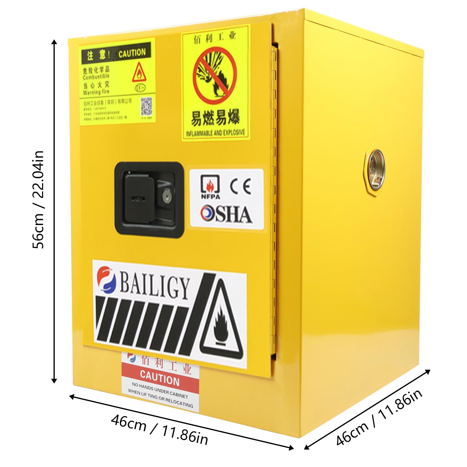 12 Gallon Fireproof Flammable Liquid Storage Cabinet - 18