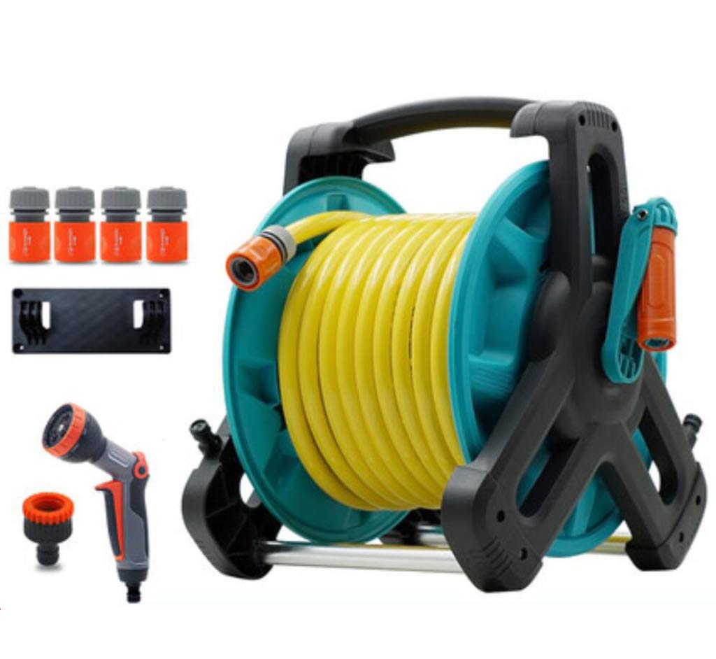 JLDN Lightweight Portable Garden Hose Reel with 20m Classic Hose & Rotary Adjustment Nozzle - Perfect for Home, Garden, Greenhouse & Car Washing | Durable Outdoor Watering Solution